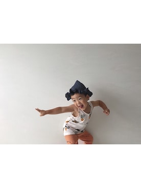 「サーフィン」｜「アイテム（帽子）」を使った、toricoさん（キッズ・90cm）の夏コーディネート