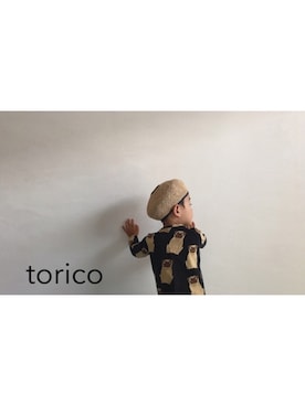 「麦わら帽子」｜「アイテム（ハンチング/ベレー帽）」を使った、toricoさん（キッズ・100cm）の夏コーディネート