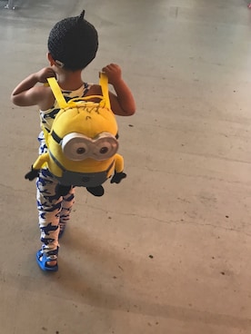 「アイテム（タンクトップ、ブルー系）」を使った、toricoさん（キッズ・100cm）の夏コーディネート