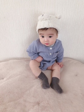 「男の子ベビー」｜「アイテム（ニットキャップ/ビーニー）」を使った、Rian❥さん（キッズ・110cm）の春コーディネート