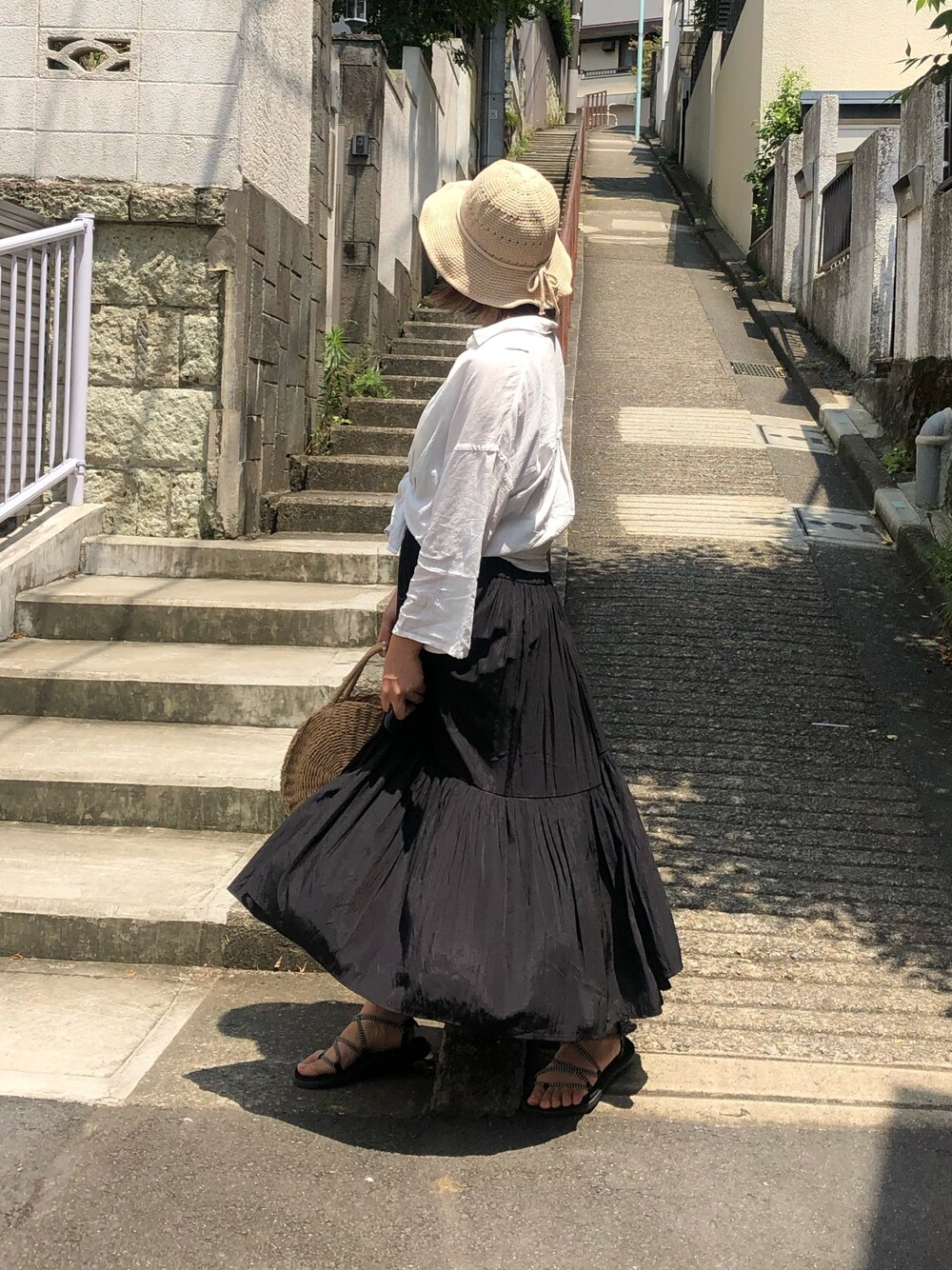 「ワンピース」｜「韓国のアイテム（ハット、ベージュ系）」を使った、s a n a 🌷さん（レディース・159cm）の夏コーディネートの1枚目の写真