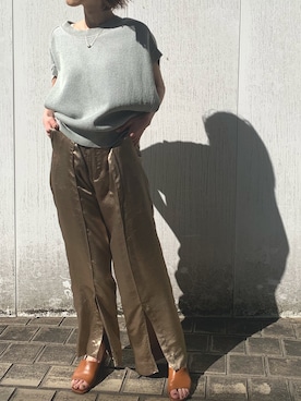 「PUBLIC TOKYO（パブリックトウキョウ）のアイテム（ベスト）」を使った、saitoさん（レディース・153cm）の春コーディネート