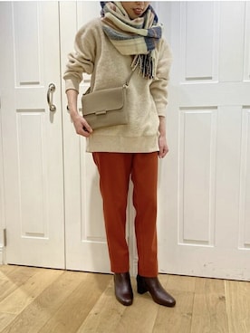 「フレンチカジュアル」｜LA MARINE FRANCAISE ショップスタッフさん（レディース・156cm）の冬コーディネート