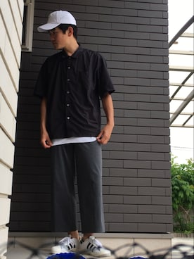 「激安コーデ」｜「アイテム（帽子）」を使った、のぶさん（メンズ・175cm）の春コーディネート