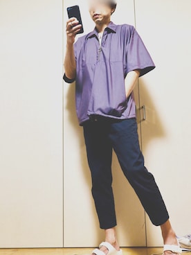 「PPFM（ピーピーエフエム）のアイテム（パンツ）」を使った、よしきさん（メンズ・181cm）の夏コーディネート