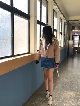 「shine」｜「アイテム（ジャケット/アウター）」を使った、Selinaさん（レディース・174cm）の冬コーディネート