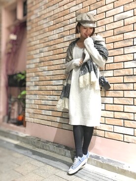 「RED CHOP WORKS（レッドチョップワークス）のアイテム（ワンピース/ドレス）」を使った、hamaさん（レディース・163cm）の冬コーディネート