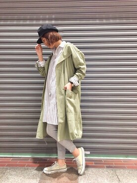 「RED CHOP WORKS（レッドチョップワークス）のアイテム（ジャケット/アウター）」を使った、hamaさん（レディース・163cm）の春コーディネート