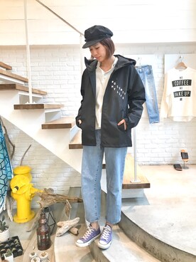 「RED CHOP WORKS（レッドチョップワークス）のアイテム（ワンピース/ドレス）」を使った、hamaさん（レディース・163cm）の春コーディネート