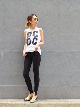 「Chaser（チェイサー）のアイテム」を使った、hamaさん（レディース・163cm）の夏コーディネート