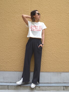 「RED CHOP WORKS（レッドチョップワークス）のアイテム（パンツ）」を使った、hamaさん（レディース・163cm）の夏コーディネート
