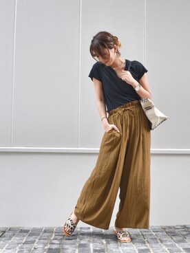 「RED CHOP WORKS（レッドチョップワークス）のアイテム（パンツ）」を使った、hamaさん（レディース・163cm）の夏コーディネート