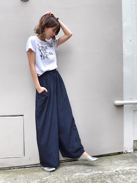 「RED CHOP WORKS（レッドチョップワークス）のアイテム（パンツ）」を使った、hamaさん（レディース・163cm）の夏コーディネート