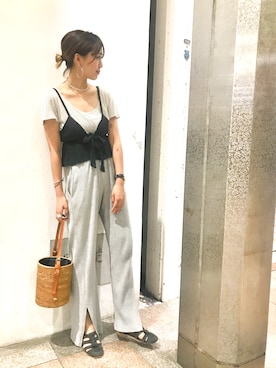 「RED CHOP WORKS（レッドチョップワークス）のアイテム（パンツ）」を使った、hamaさん（レディース・163cm）の夏コーディネート