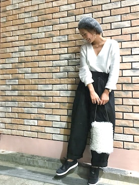 「RED CHOP WORKS（レッドチョップワークス）のアイテム（パンツ）」を使った、hamaさん（レディース・163cm）の秋コーディネート