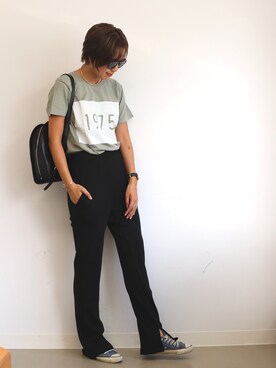 「RED CHOP WORKS（レッドチョップワークス）のアイテム（パンツ）」を使った、hamaさん（レディース・163cm）の秋コーディネート