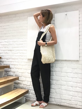 「RED CHOP WORKS（レッドチョップワークス）のアイテム（オールインワン・サロペット）」を使った、hamaさん（レディース・163cm）の夏コーディネート