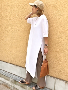 「RED CHOP WORKS（レッドチョップワークス）のアイテム（パンツ）」を使った、hamaさん（レディース・163cm）の夏コーディネート