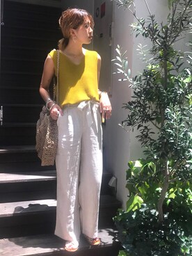 「RED CHOP WORKS（レッドチョップワークス）のアイテム（パンツ）」を使った、hamaさん（レディース・163cm）の夏コーディネート