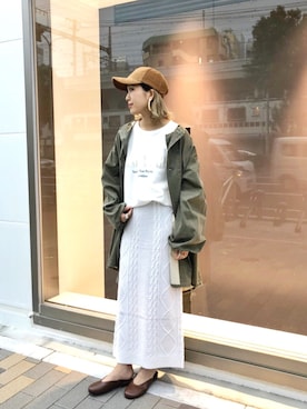 「TODAYFUL（トゥデイフル）のアイテム（モッズコート）」を使った、hamaさん（レディース・163cm）の秋コーディネート