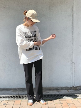 「RED CHOP WORKS（レッドチョップワークス）のアイテム（パンツ）」を使った、hamaさん（レディース・163cm）の春コーディネート