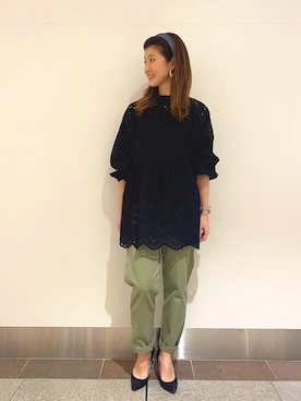 「URBAN RESEARCH Sonny Label（アーバンリサーチサニーレーベル）のアイテム（ピアス（両耳用））」を使った、たぐまさやこさん（レディース・158cm）の春コーディネート