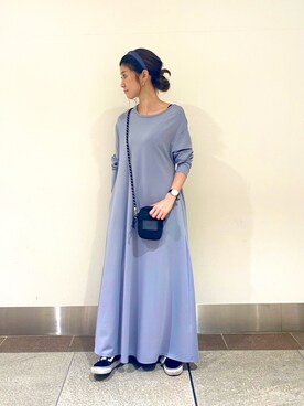 「ゆったりシルエット」｜「アイテム（ワンピース/ドレス）」を使った、たぐまさやこさん（レディース・158cm）の春コーディネート