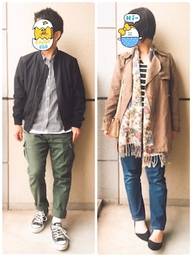 「SPIRALGIRL（スパイラルガール）のアイテム（トレンチコート）」を使った、tommyさん（メンズ・159cm）の春コーディネート