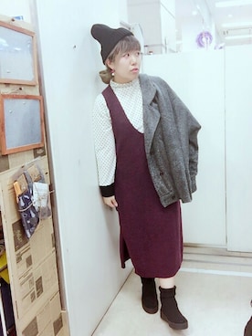 「Rccat（アールシーキャット）のアイテム（ジャケット/アウター）」を使った、紅い実穂波店 Rccatさん（レディース・153cm）の冬コーディネート