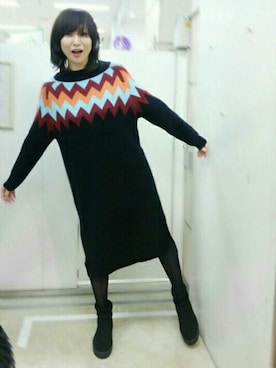 「Rccat（アールシーキャット）のアイテム（シューズ）」を使った、紅い実穂波店 Rccatさん（レディース・158cm）の冬コーディネート