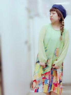 「Rccat（アールシーキャット）のアイテム（帽子）」を使った、紅い実穂波店 Rccatさん（レディース・153cm）の春コーディネート