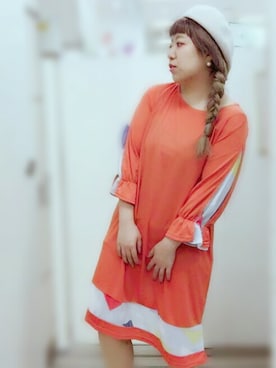 「Rccat（アールシーキャット）のアイテム（帽子）」を使った、紅い実穂波店 Rccatさん（レディース・153cm）の春コーディネート