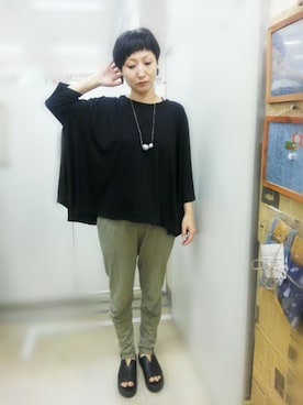 「Rccat（アールシーキャット）のアイテム（シューズ）」を使った、紅い実穂波店 Rccatさん（レディース・158cm）の夏コーディネート