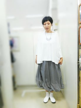 「Rccat（アールシーキャット）のアイテム（シューズ）」を使った、紅い実穂波店 Rccatさん（レディース・158cm）の夏コーディネート