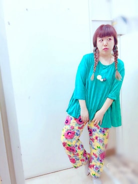 「Rccat（アールシーキャット）のアイテム（シューズ）」を使った、紅い実穂波店 Rccatさん（レディース・153cm）の夏コーディネート