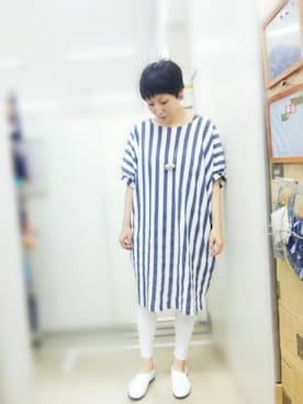 「Rccat（アールシーキャット）のアイテム（シューズ）」を使った、紅い実穂波店 Rccatさん（レディース・158cm）の夏コーディネート