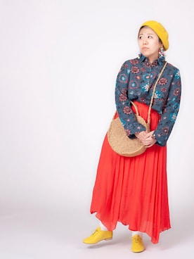 「Rccat（アールシーキャット）のアイテム（シューズ）」を使った、紅い実穂波店 Rccatさん（レディース・153cm）の春コーディネート