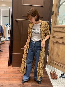 「FIL DE FER（フィルデフェール）のアイテム（パンツ）」を使った、sawa.さん（レディース・158cm）の夏コーディネート