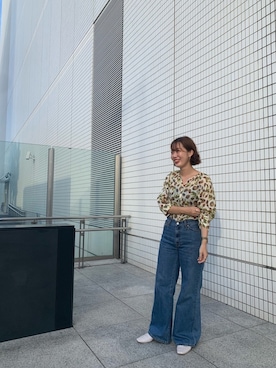 「FIL DE FER（フィルデフェール）のアイテム（デニムパンツ）」を使った、sawa.さん（レディース・158cm）の夏コーディネート