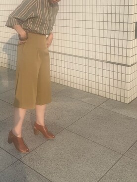 「キュロット」｜「アイテム（アクセサリー）」を使った、sawa.さん（レディース・158cm）の夏コーディネート