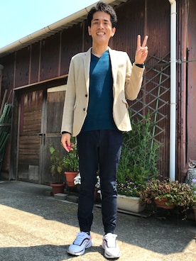 「TAKA-Q（タカキュー）のアイテム（ジャケット/アウター）」を使った、がーひらさん（メンズ・175cm）の春コーディネート