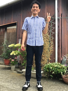 「TECHNOS（テクノス）のアイテム」を使った、がーひらさん（メンズ・175cm）の夏コーディネート