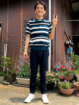 「TECHNOS（テクノス）のアイテム」を使った、がーひらさん（メンズ・175cm）の夏コーディネート