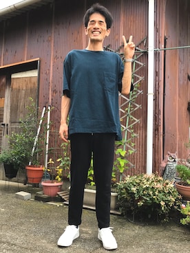 「TECHNOS（テクノス）のアイテム」を使った、がーひらさん（メンズ・175cm）の夏コーディネート
