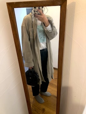 「しまむら（シマムラ）のterawearemu（デニムパンツ、ブルー系）」を使った、ふにゅさん（レディース・168cm）の春コーディネート