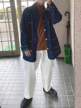 「niko and...（ニコアンド）のペインターデニムパンツ（デニムパンツ）」を使った、ほっけさん（メンズ・164cm）の冬コーディネート