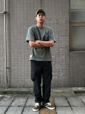 「MADNESSのアイテム（帽子）」を使った、rootd_twさん（メンズ・184cm）の春コーディネート
