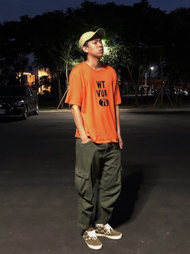 「MADNESSのアイテム（帽子）」を使った、rootd_twさん（メンズ・184cm）の夏コーディネート