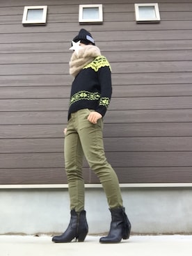 「ELEMENT（エレメント）のアイテム（帽子）」を使った、キウイ🥝さん（レディース・156cm）の冬コーディネート