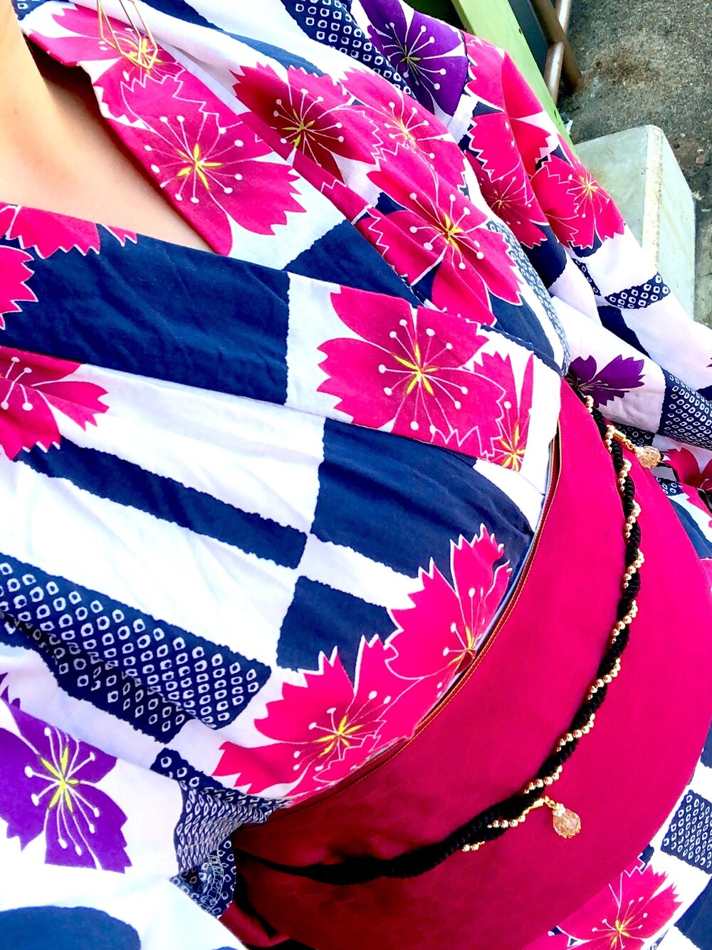 「浴衣祭り、初投稿、花火、デート、浴衣」｜「no brandのアイテム（浴衣、ホワイト系）」を使った、うさぽんたんさん（レディース・152cm）の夏コーディネートの1枚目の写真